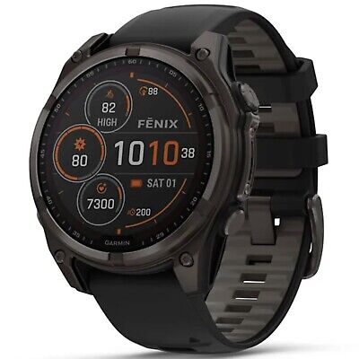 Reloj Garmin Fenix 8 47Mm Solar Sapphire Titanio Dlc Gris
