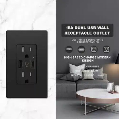 Tomacorriente Inteligente Con Usb Color Negro