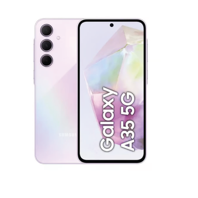 Teléfono celular Samsung 5G Galaxy A35 light Violet 6/128GB + Cover + Cargador 25W