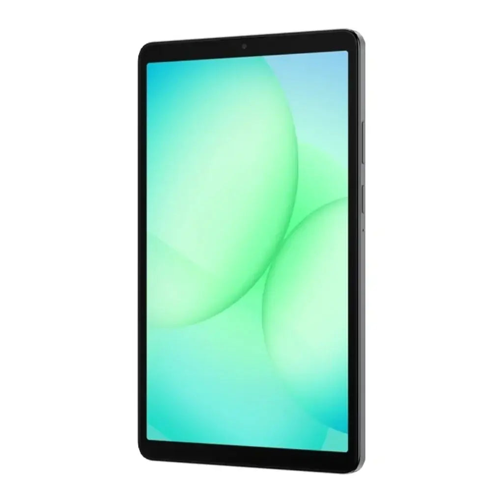 Tablet Samsung Galaxy Tab A11 con pantalla amplia y diseño elegante en color gris.