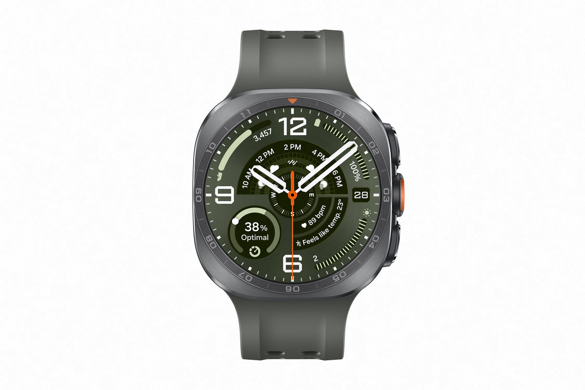 Reloj inteligente Galaxy Watch Ultra 2 Samsung con pantalla verde y diseño elegante de titanio