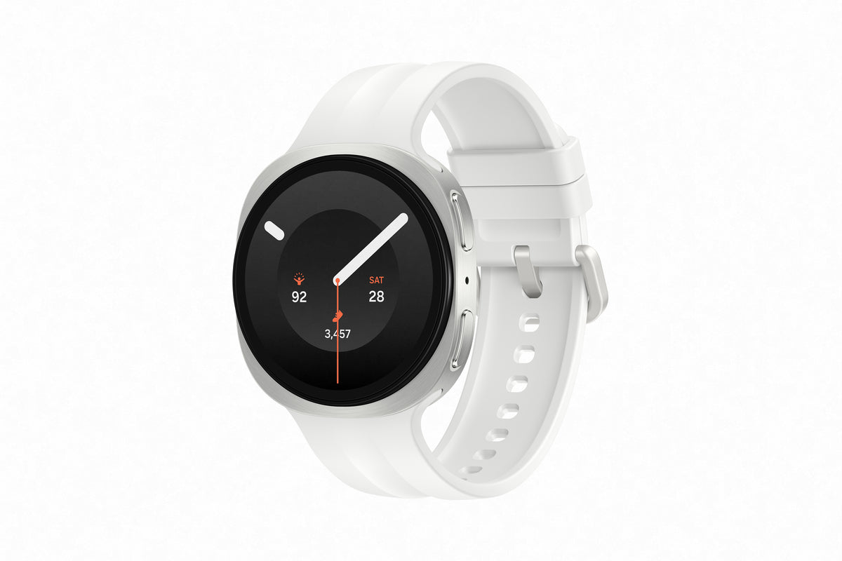 Reloj inteligente Galaxy Watch 9 44 mm plateado con diseño elegante y resistencia premium.