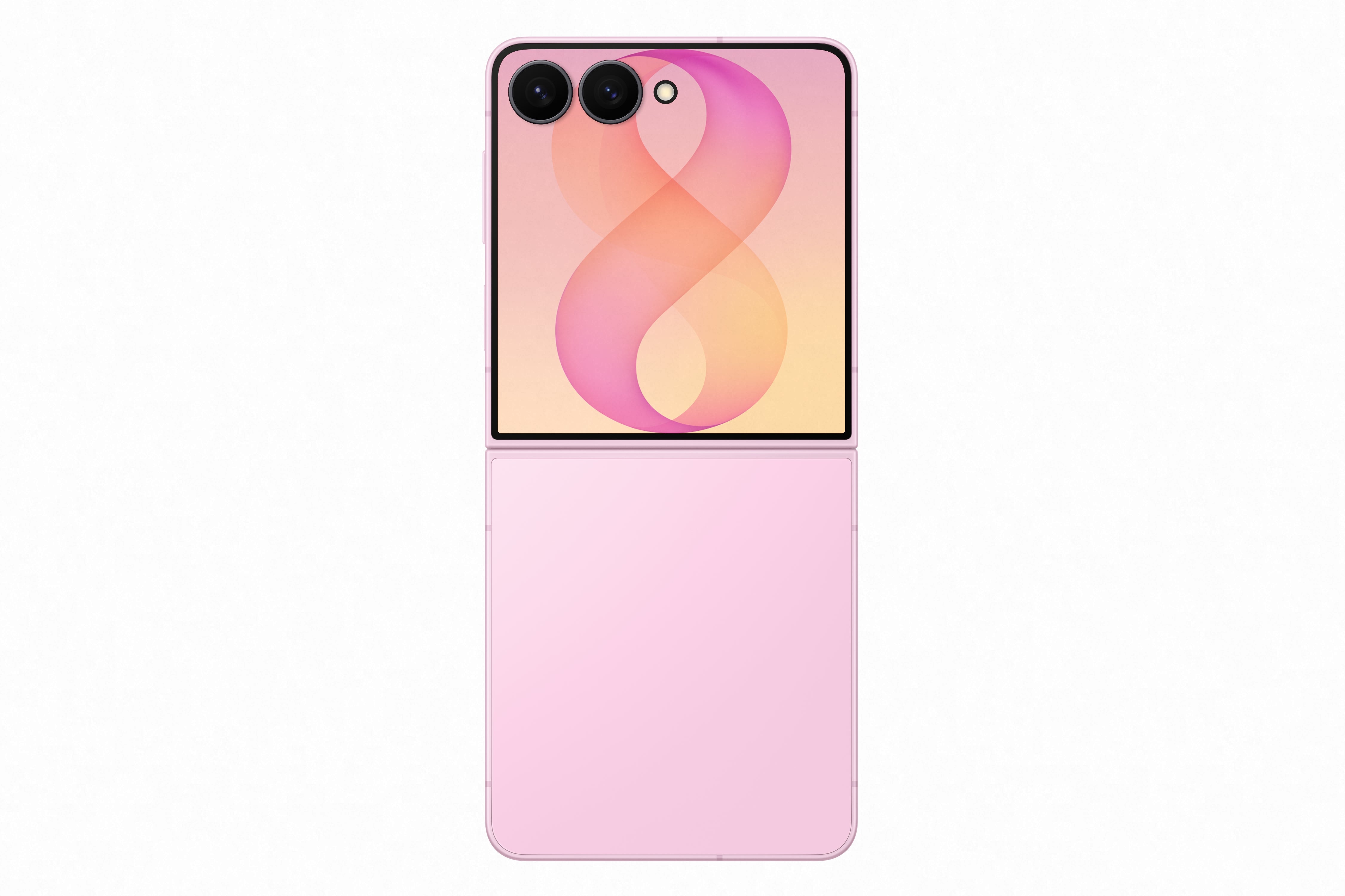 Teléfono Celular Samsung Galaxy Z Flip8 plegable en color Pink Gold con pantalla Dynamic AMOLED 2X de 6.9 pulgadas.