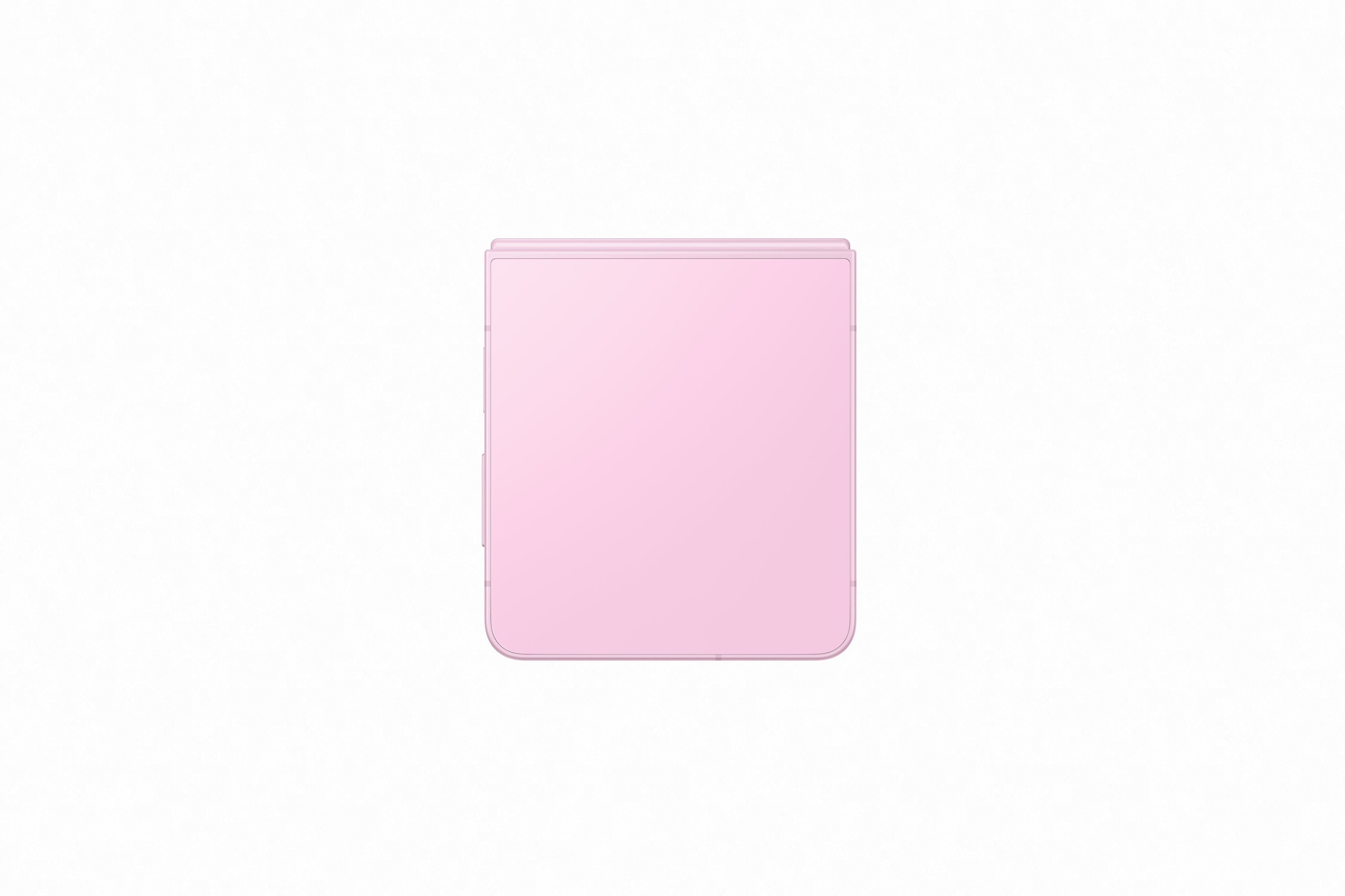 Teléfono Celular Samsung Galaxy Z Flip8 de color rosa, vista frontal cerrada