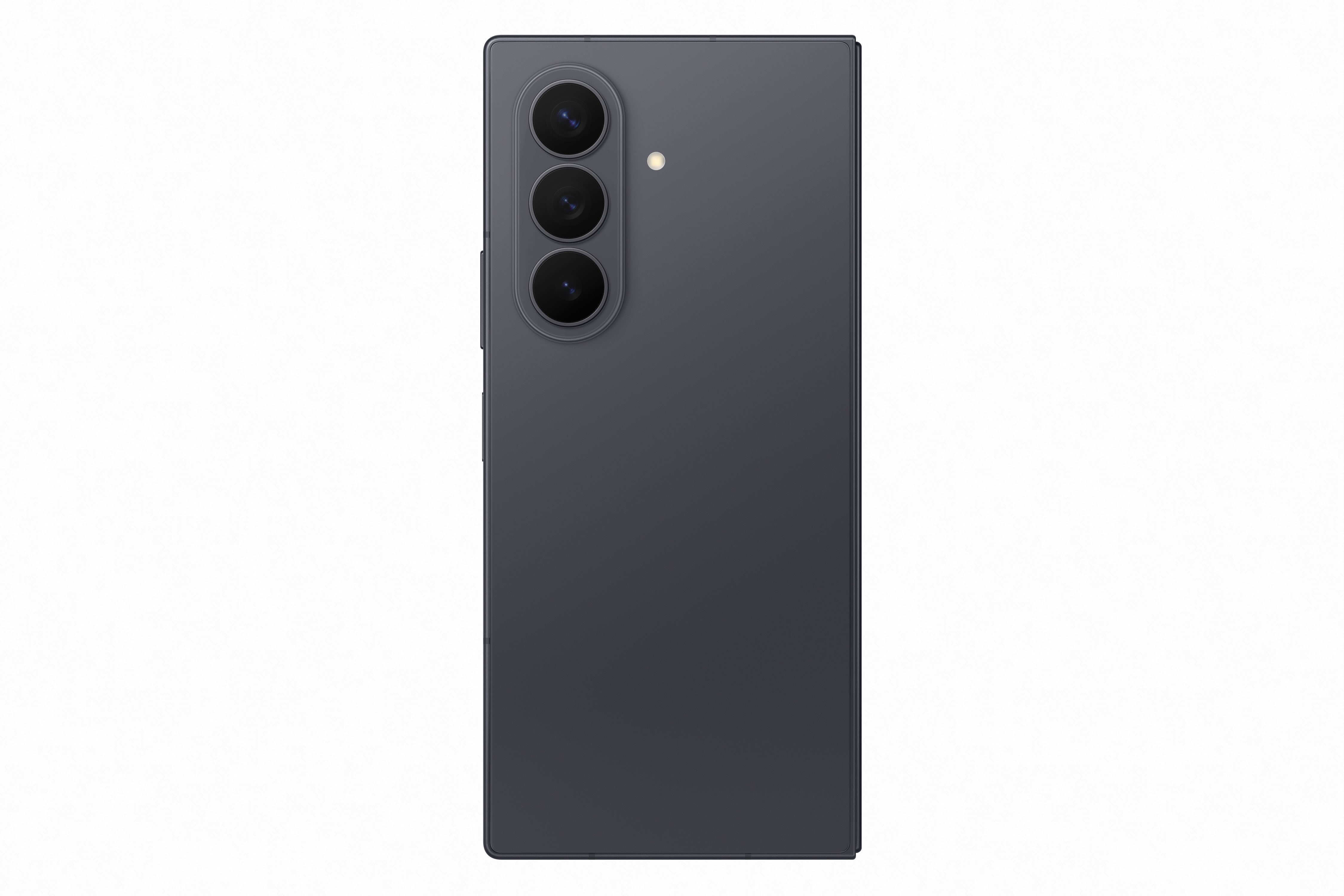 Vista trasera del Telefono celular Galaxy Z Fold8 Ultra mostrando cámaras y diseño elegante.