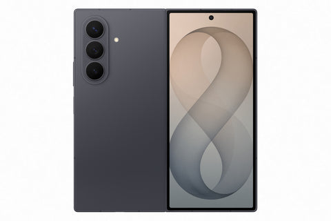 Telefono celular Galaxy Z Fold8 Ultra 5G en color grafito con pantalla plegable y sistema de cámaras avanzado.