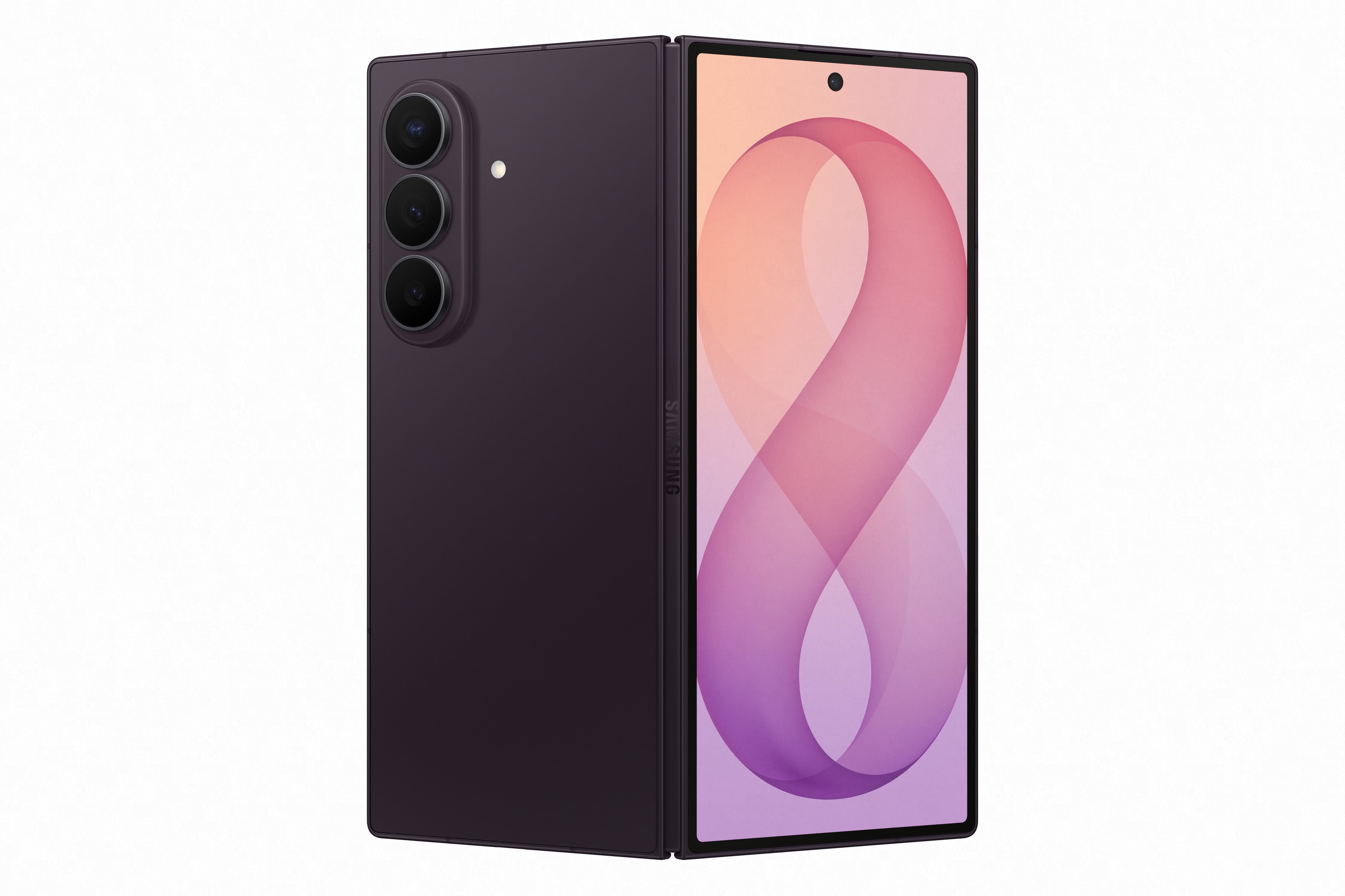 Telefono celular Galaxy Z Fold8 Ultra con diseño plegable y pantalla principal grande.