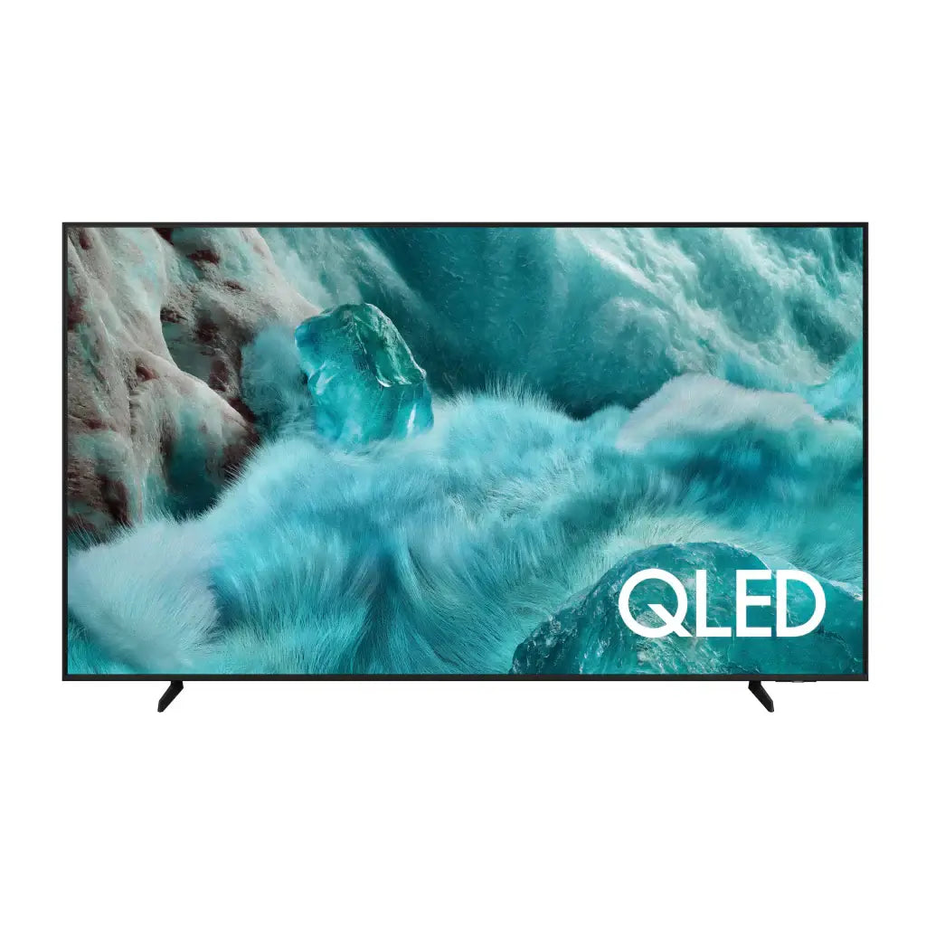Pantalla Samsung QLED 55 pulgadas 4K con diseño moderno y colores vibrantes, ideal para cine en casa.