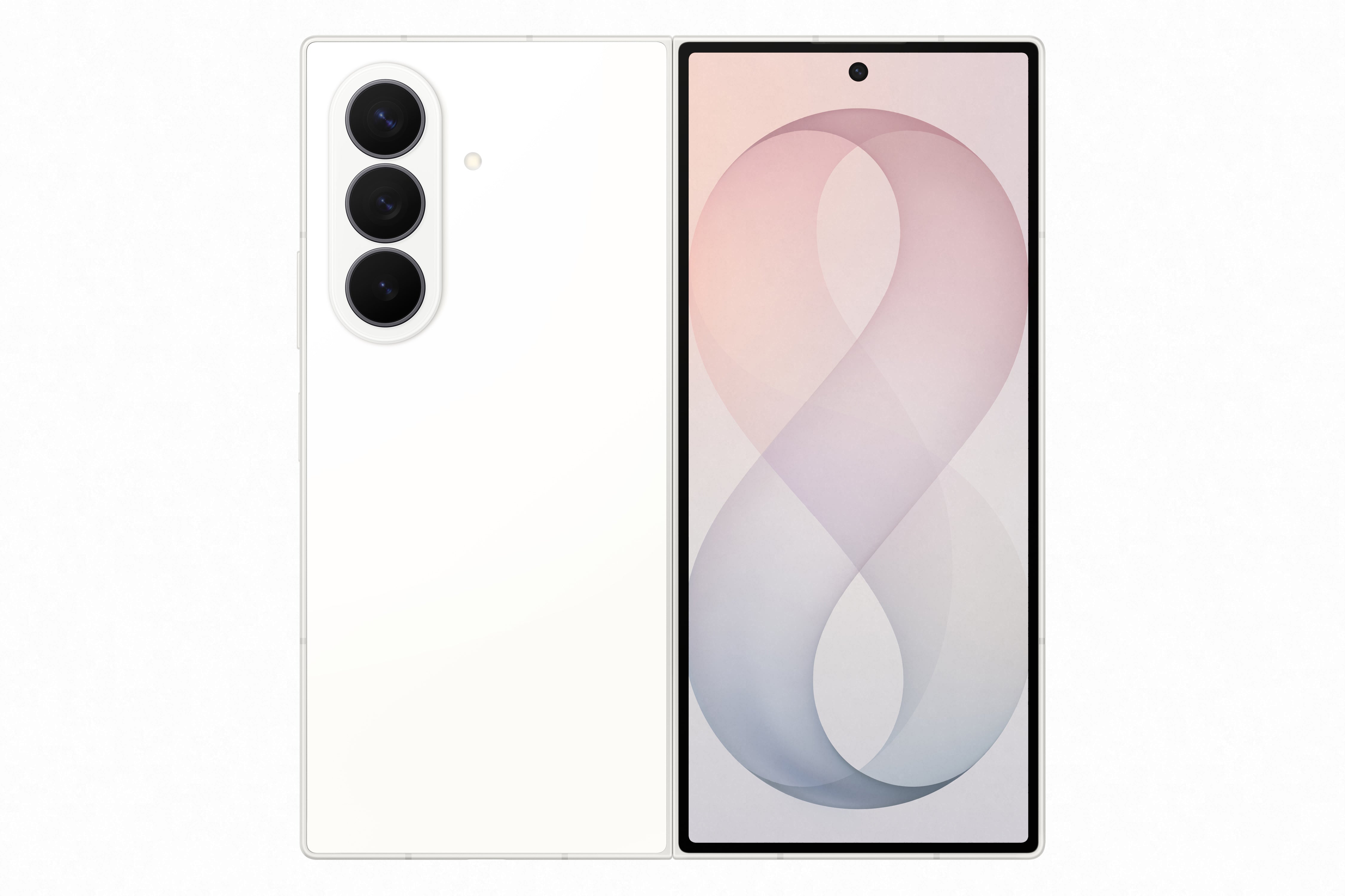 Samsung Galaxy Z Fold8 Ultra 5G teléfono celular crema con pantalla desplegada