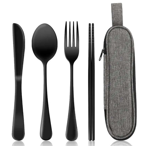 Set de Cubiertos de Acero Inoxidable Portátil (4 Piezas) con Estuche Gatgets Y Otros Productos Costa Rica