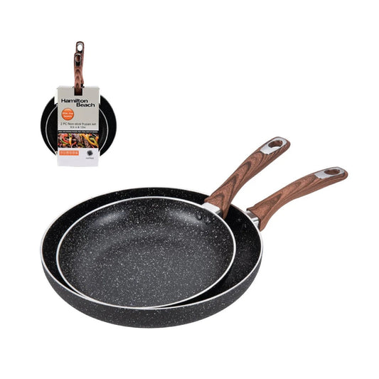 Set De Sartenes Con Recubrimiento Marmol 2Pz - 9.5" & 12" Induccion Hamilton Beach Hap602