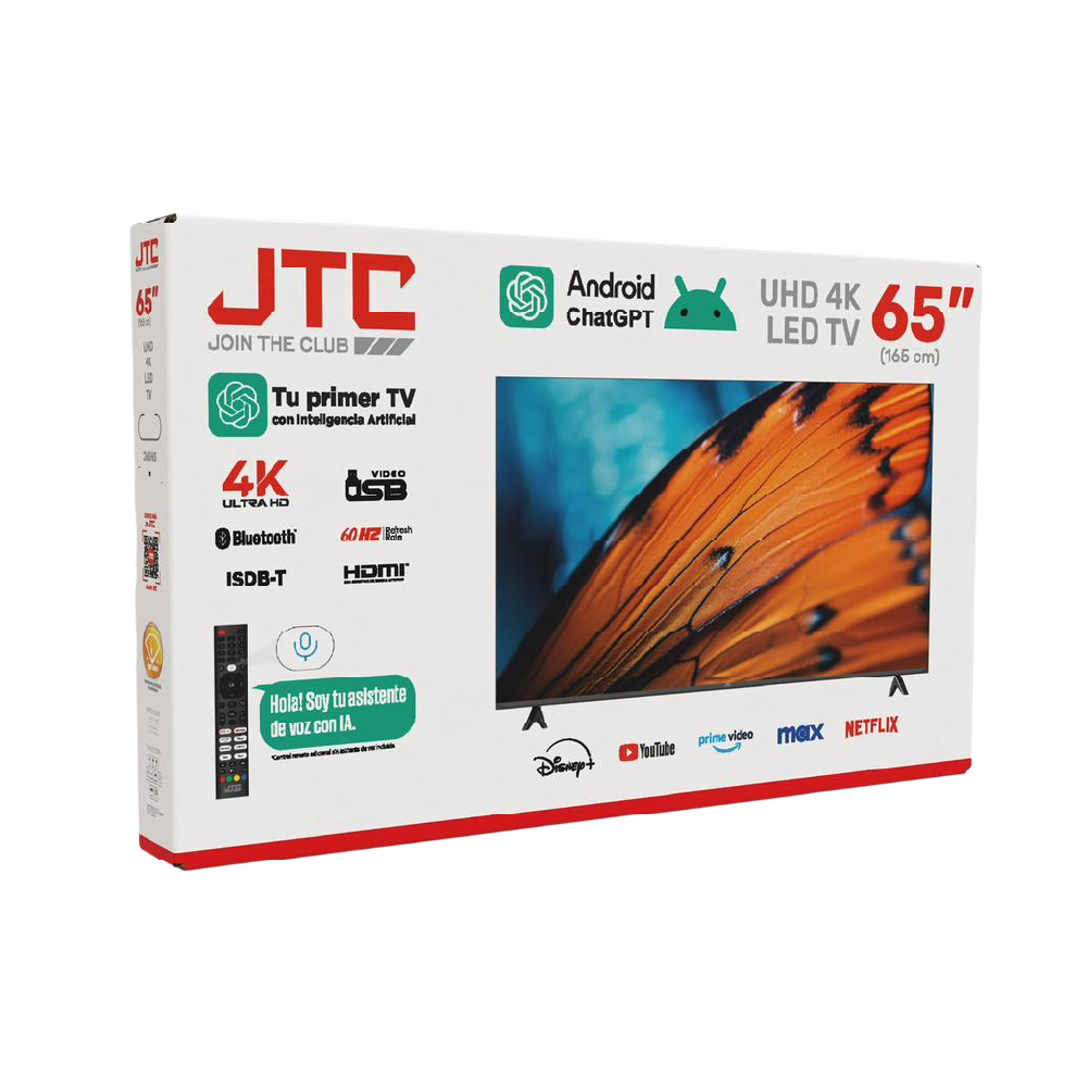 Smart TV JTC 65 Pulgadas 4K UHD Android Bluetooth J65NS