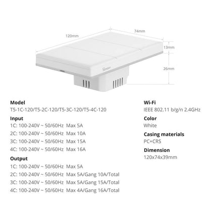 Interruptor inteligente Sonoff TX Ultimate con luz LED 3 CH