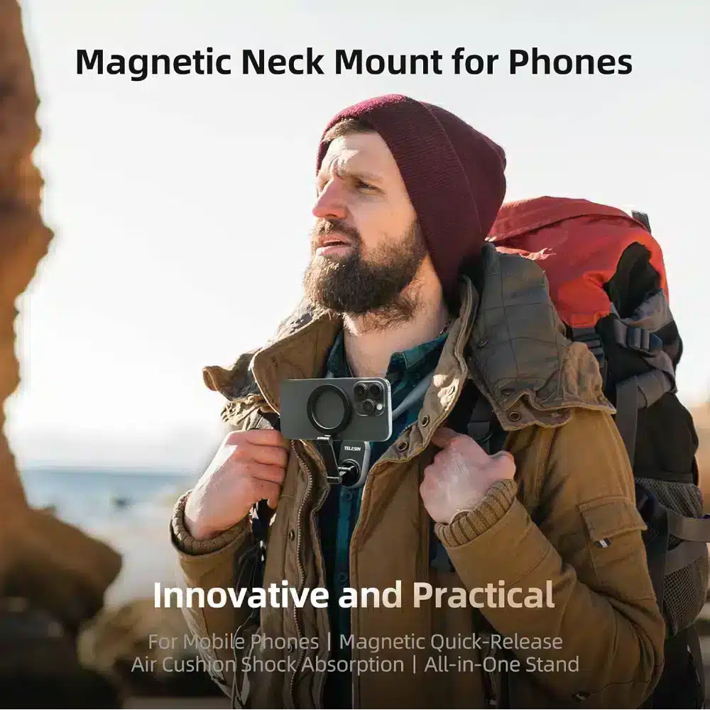 Soporte magnético para teléfono móvil de cuello TELESIN, collar de grabación selfie, soporte de montaje para teléfono Gatgets Y Otros Productos Costa Rica