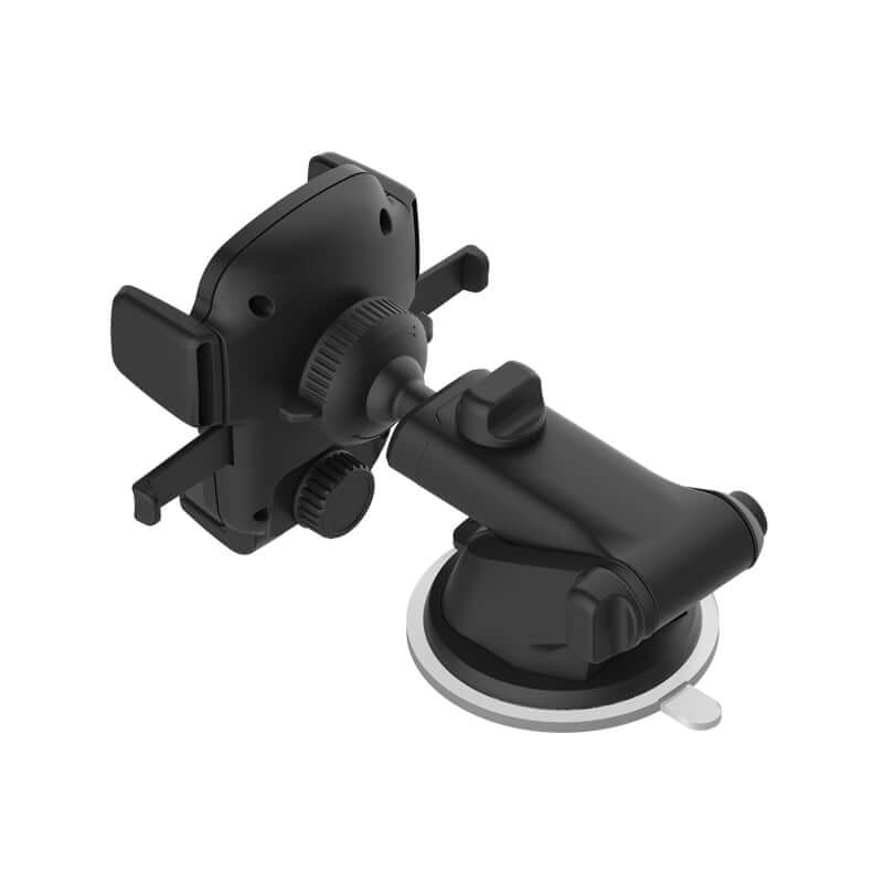Soporte para teléfono móvil coche con brazo telescópico y sistema de montaje de un solo toque.
