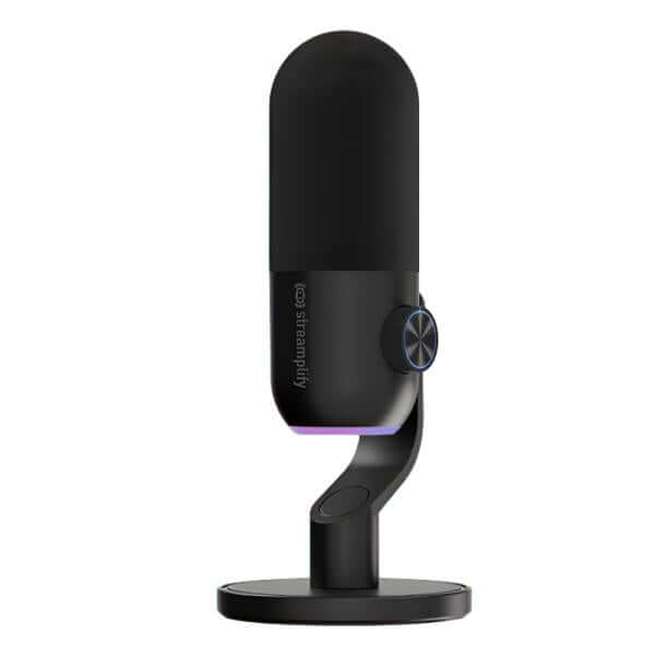 MICROFONO STREAMPLIFY MIC MINI-48-RGB-ST-BK USB-A SPMC-MM1C327.11 mic USB compacto cardioide con control y base de escritorio RGB