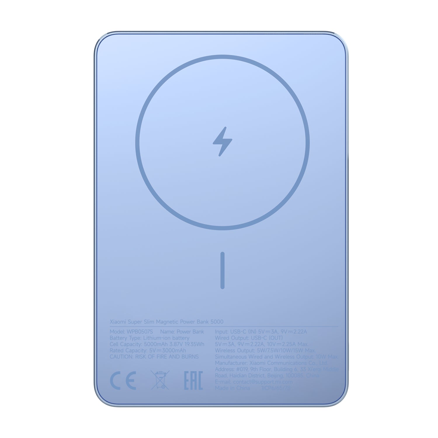 Power Bank Magnético Xiaomi Super Slim 5000mAh Azul 71821