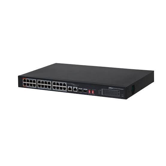Switch Dahua PFS3226-24ET-240 PoE 24 Puertos 10/100Mbps 2 Gigabit/SFP 240W