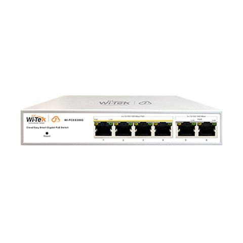 Switch PoE Gigabit Wi-Tek WI-PCES306G V2 Cloud 6 Puertos 60W