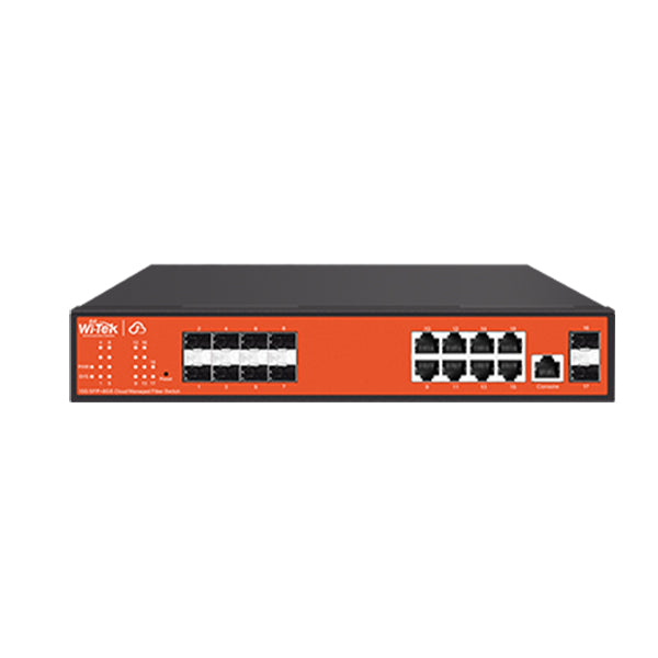 Switch Administrable Wi-Tek WI-CGS5018 Gigabit con 10 Puertos SFP para Fibra Óptica