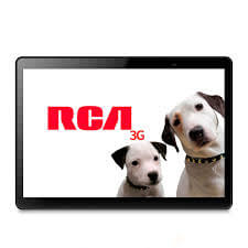 Tablet RCA 8 pulgadas 3G con diseño moderno y perros, ideal para entretenimiento y trabajo.