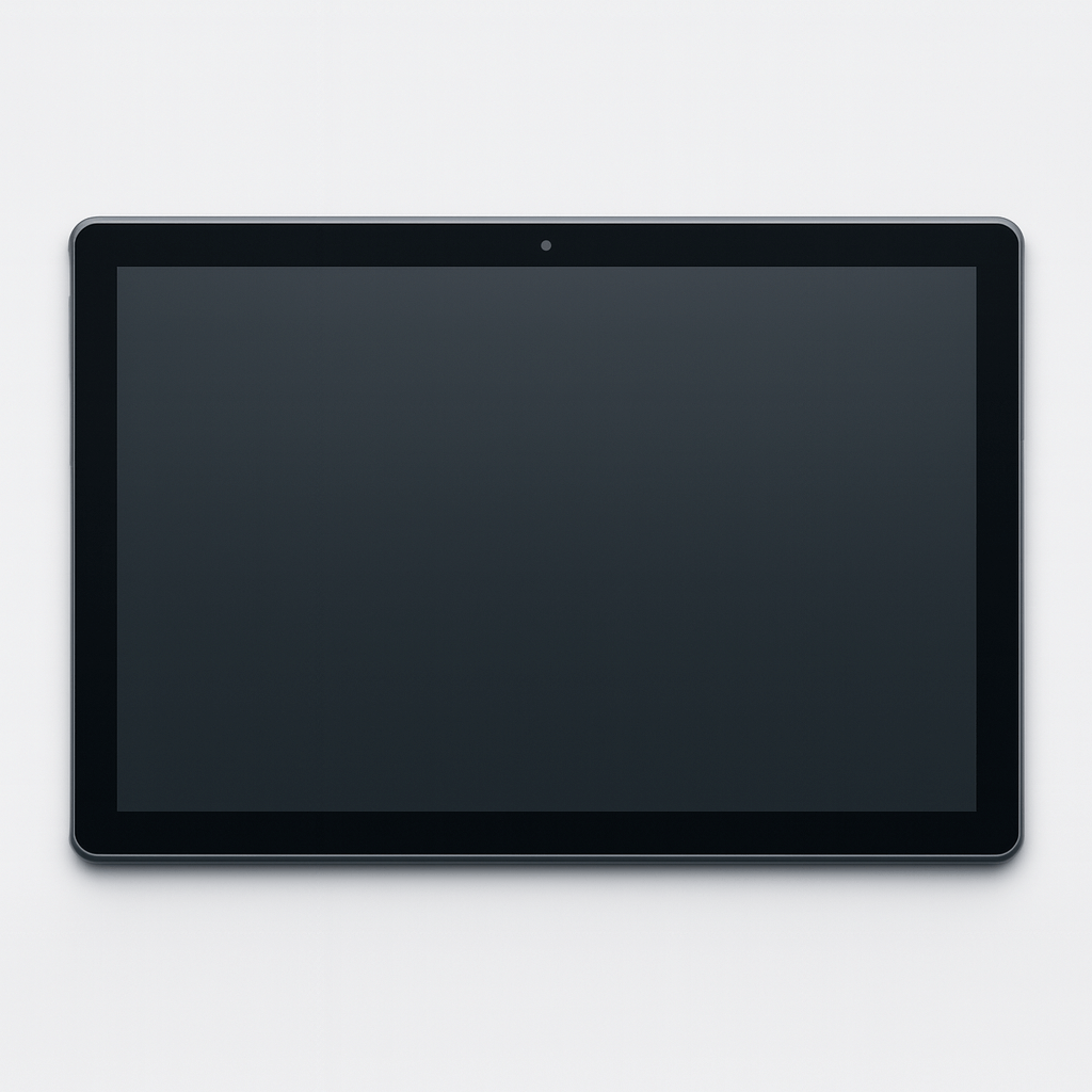 Tablet RCA Android 4G liquidación, diseño negro y pantalla IPS de 10 pulgadas, sin tapa de chip ni puerto de carga.