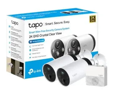 cámaras de seguridad Wi-Fi TAPO C420S2 en un paquete con excelente calidad de video y monitoreo eficiente.