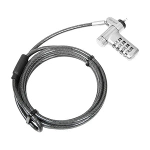 Candado de cable Targus con combinación de 4 dígitos y cable de seguridad para proteger computadoras.