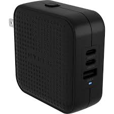 Cargador USB-C GaN 70W Targus HyperJuice en color negro, ideal para carga rápida de dispositivos.