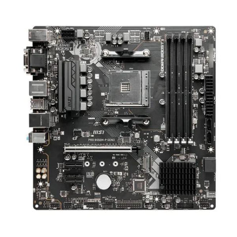 TARJETA MADRE MSI PRO B550M-P GEN3 AM4 MICRO-ATX DDR4 911-7C95-206 NEGRO motherboard front view