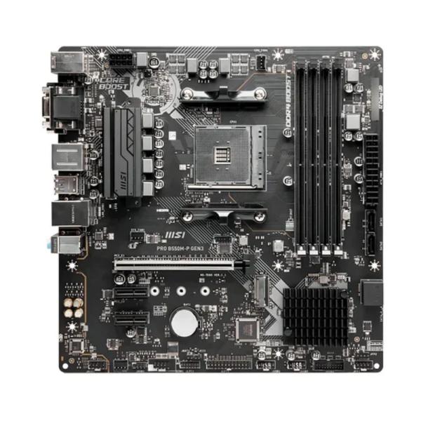TARJETA MADRE MSI PRO B550M-P GEN3 AM4 MICRO-ATX DDR4 911-7C95-206 NEGRO motherboard front view