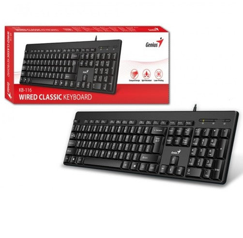 Teclado genius KB-116 membrana alámbrico USB español 31300008401 negro