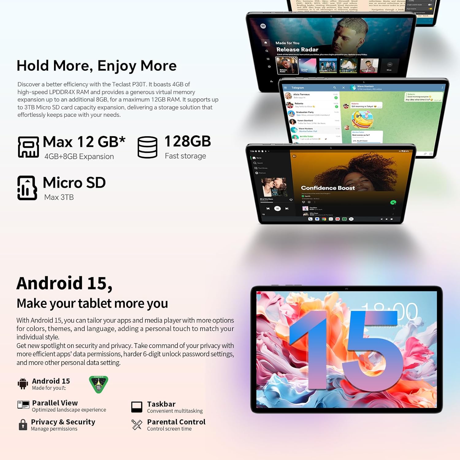 Nueva Tablet PC P30T Teclast Pad 4+8 RAM /128gb hasta 1TB Costa Rica