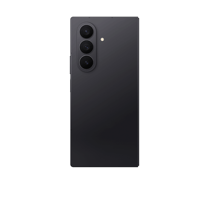 teléfono Galaxy Z Fold 7 12GB en color negro, vista trasera con tres cámaras.