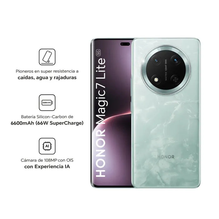 Teléfono Celular Honor Magic 7 Lite Jade Cyan 8Gb+256Gb Celulares Costa Rica