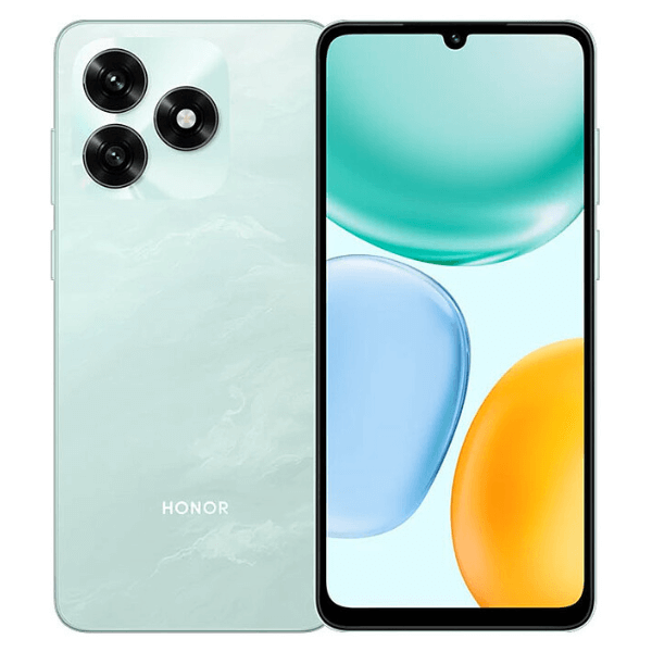 Teléfono celular Honor X5C 4GB+128GB Cyan, diseño moderno y elegante, con cámara de alta resolución.