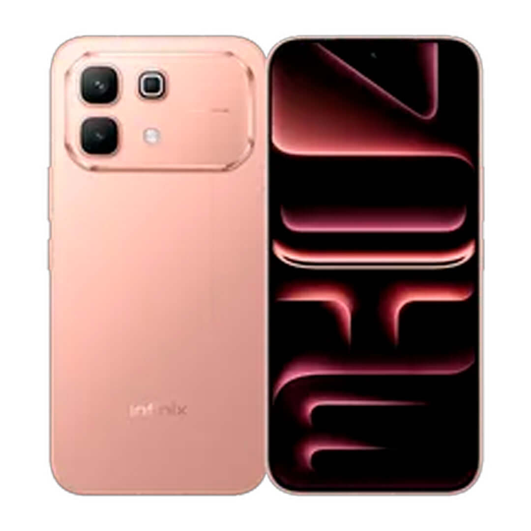 Teléfono Infinix Note 60 256GB en color dorado, vista frontal y trasera, diseño moderno y elegante.