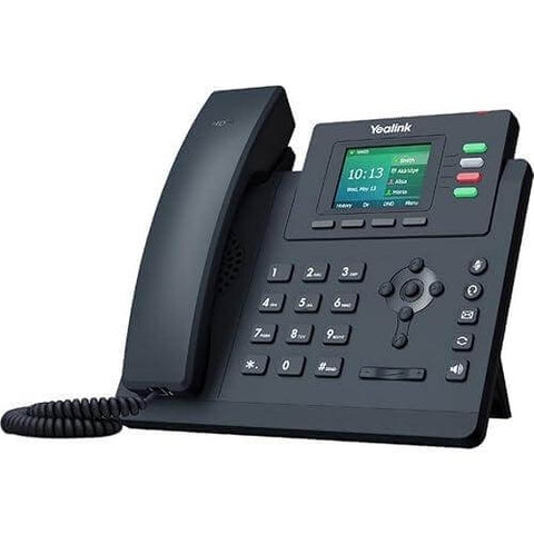 Teléfono IP avanzado Yealink con pantalla color y conectividad Gigabit, ideal para entornos laborales.
