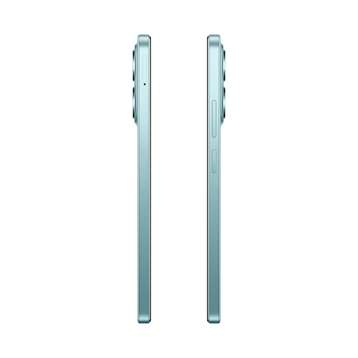 Teléfono Redmi 15C 8GB 256GB Mint Green vista lateral delgado con botones de volumen y cámara sobresaliente