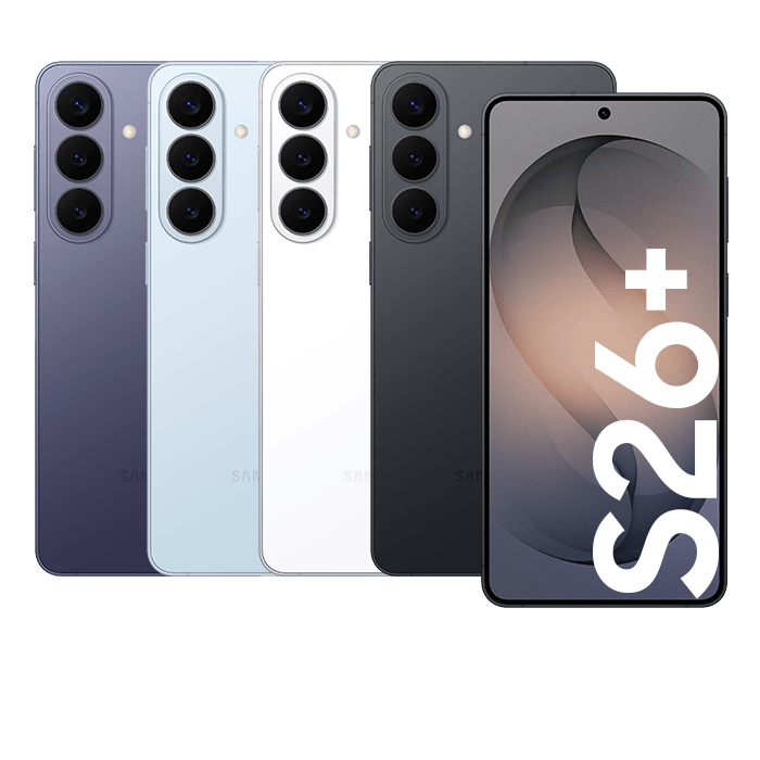 Teléfono S26 Plus 12GB 256GB en diferentes colores y diseño moderno.