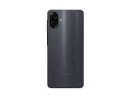 Teléfono Samsung Galaxy A07 4GB 128GB negro visto desde atrás, diseño elegante y moderno.