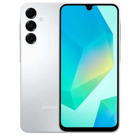 Teléfono Samsung Galaxy A16 gris con pantalla vibrante y diseño elegante, ideal para usuarios modernos.