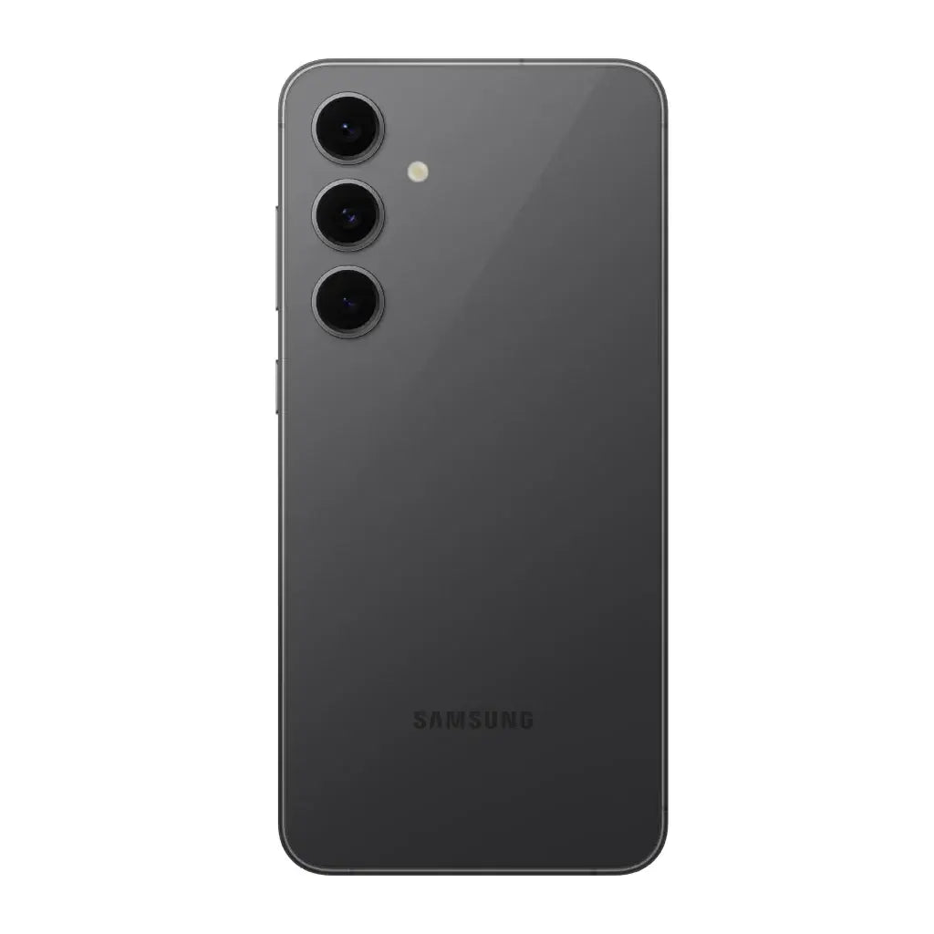 Teléfono Samsung Galaxy S24 FE 8GB 256GB en color negro desde la parte posterior.