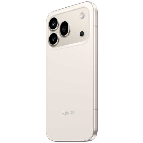 Teléfono celular HONOR 600 PRO dorado con cámara triple y acabado elegante dorado