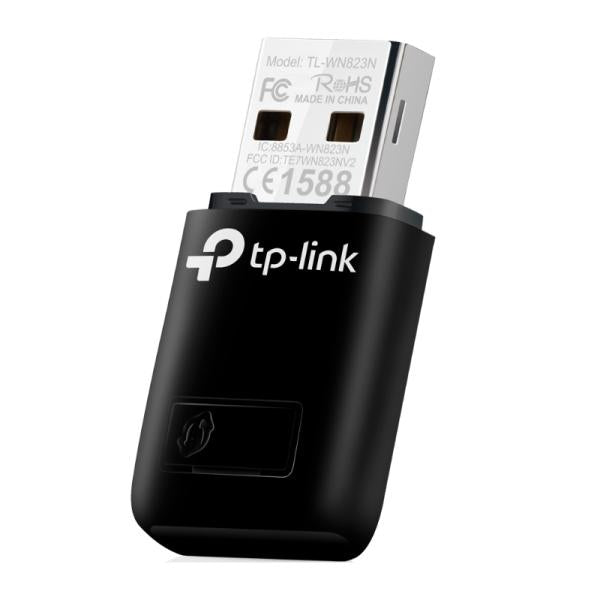 ADAPTADOR TP LINK USB INALAMBRICO TL-WN823N  MINI SIZE - adaptador USB inalámbrico mini negro plug-and-play para laptop y PC
