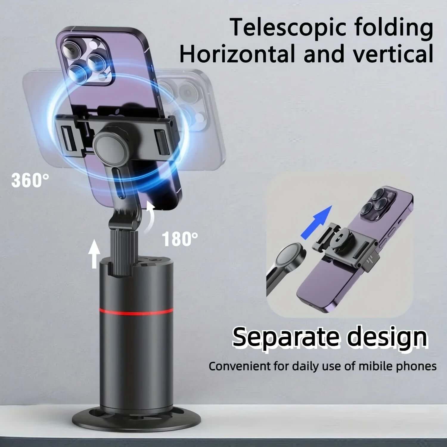 Tripode con seguimiento facial automático soporte de teléfono de seguimiento automático conmutación de pantalla Horizontal y Vertical 360 ° Soporte giratorio para teléfono Gatgets Y Otros Productos Costa Rica