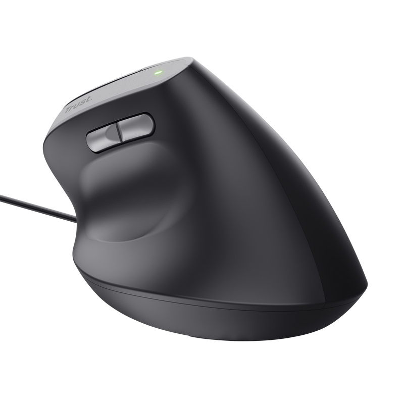 Mouse Ergonómico Trust Bayo II Vertical 57° Alámbrico USB Negro 2400 DPI