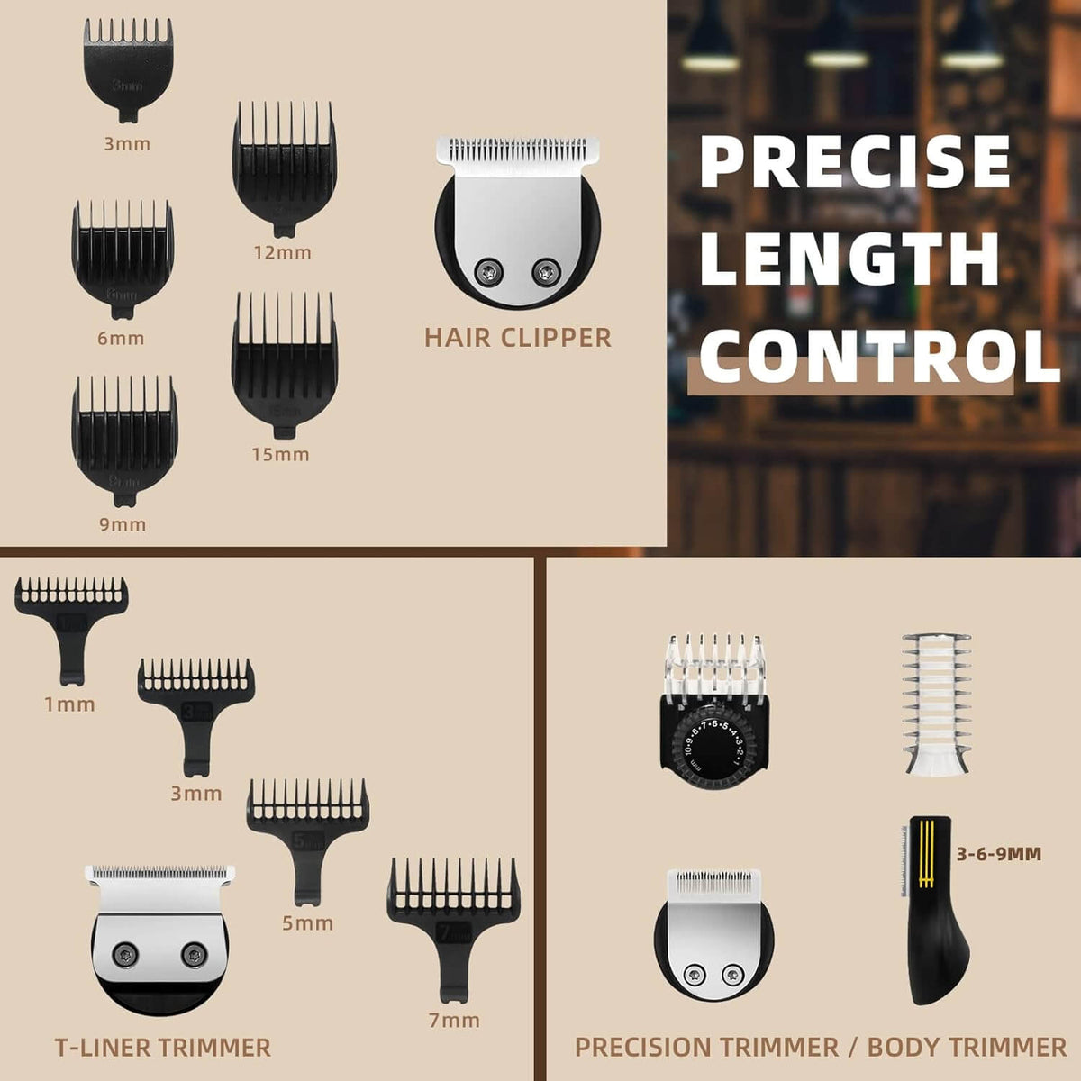 Ufree-maquinilla de afeitar - Rasuradora eléctrica para hombres 6 en 1 inalámbrica Kit para bigote cuerpo nariz y cara Costa Rica