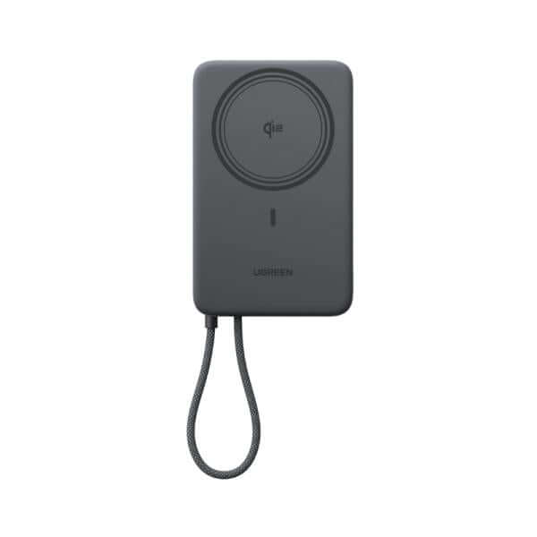 POWER BANK UGREEN PB570 10000MAH QI2 15W USB-C 30W con carga inalámbrica Qi y cable USB-C integrado.