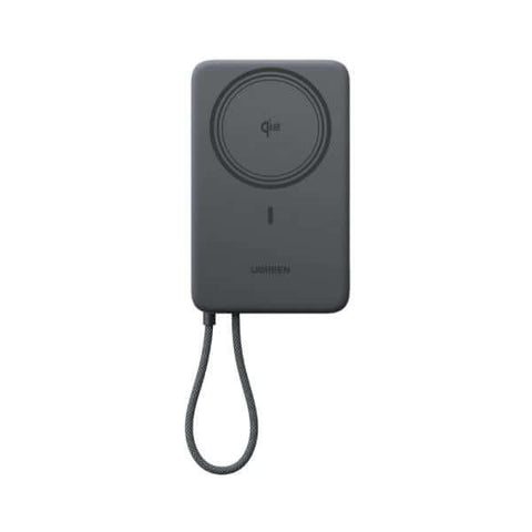 POWER BANK UGREEN PB570 10000MAH QI2 15W USB-C 30W con carga inalámbrica Qi y cable USB-C integrado.